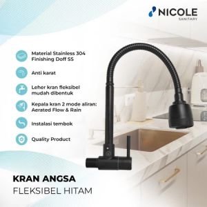 Kran Angsa Fleksibel Wastafel / Keran Dapur / Kran Cuci Piring S