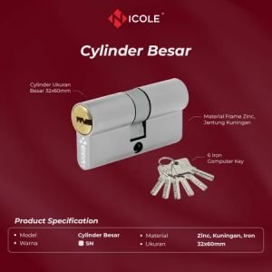 Silinder Kunci 60mm Kunci Computer/ Door Cylinder 60mm Nicole