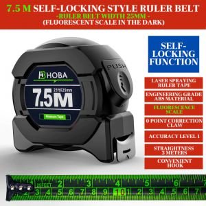 Meteran 7.5 meter anti karat Pita Pengukur Penggaris Berteknolog